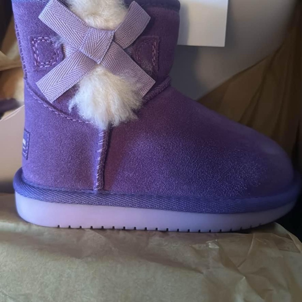 UGG Purple Kids Boots with Cream Accent